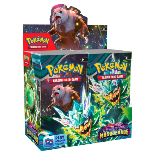 Pokémon TCG: Twilight Masquerade Booster Display i gruppen SÄLLSKAPSSPEL / Pokémon hos Spelexperten (POK85774-DIS)