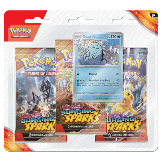 Pokémon TCG: Surging Sparks Boosters 3-Pack Quagsire i gruppen KOMMANDE RELEASER hos Spelexperten (POK85938-QUA)