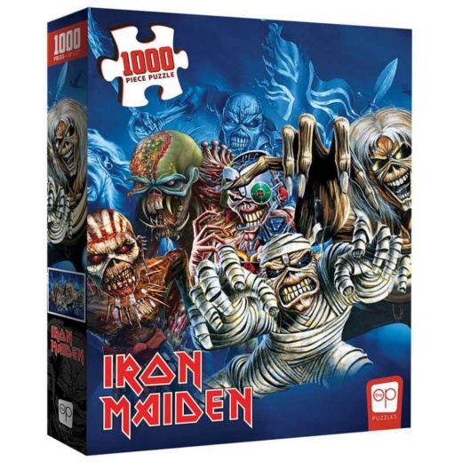 Usaopoly Pussel: Iron Maiden - The Faces of Eddie 1000 Bitar i gruppen  hos Spelexperten (PZ144-659)