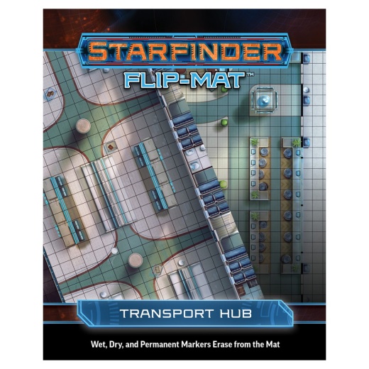 Starfinder RPG: Flip-Mat - Transport Hub i gruppen SÄLLSKAPSSPEL / Rollspel / Starfinder hos Spelexperten (PZO7322)