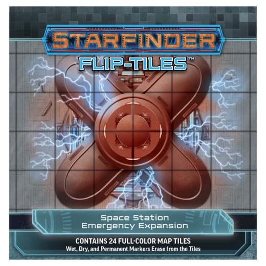 Starfinder RPG: Flip-Tiles - Space Station Emergency Expansion i gruppen SÄLLSKAPSSPEL / Rollspel / Starfinder hos Spelexperten (PZO7502)