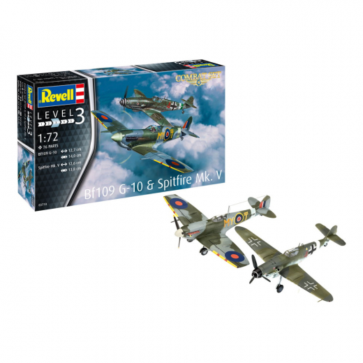 Revell - Bf109 G-10 & Spitfire Mk.V 1:72 i gruppen PUSSEL / Modellbyggen / Revell / Stridsfordon hos Spelexperten (R-03710)