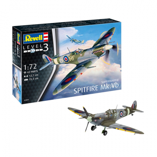 Revell Model Set - Spitfire Mk. Vb 1:72 - 42 Bitar i gruppen PUSSEL / Modellbyggen / Revell / Stridsfordon hos Spelexperten (R-03897)