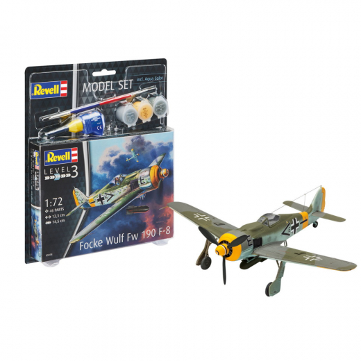 Revell Model Set - Focke Wulf Fw 190 F-8 1:72 - 46 Bitar i gruppen PUSSEL / Modellbyggen / Revell / Stridsfordon hos Spelexperten (R-03898)