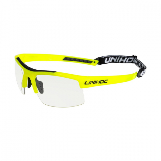 Unihoc - Eyewear Energy Kids Neon Yellow i gruppen UTOMHUSSPEL / Innebandy hos Spelexperten (R-24470)