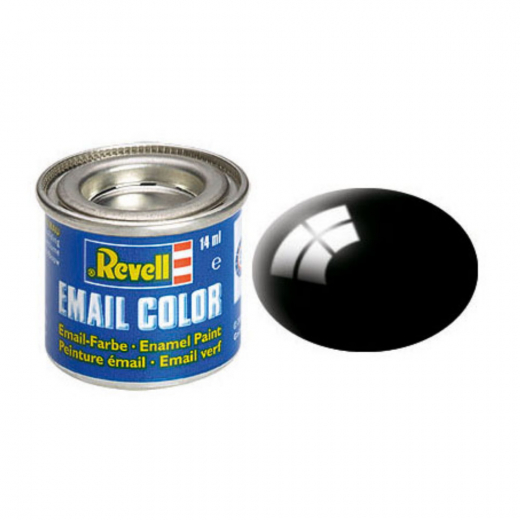 Revell - Black, Gloss 14 ml i gruppen PUSSEL / Modellbyggen / Revell / Färg, penslar och lim hos Spelexperten (R-32107)