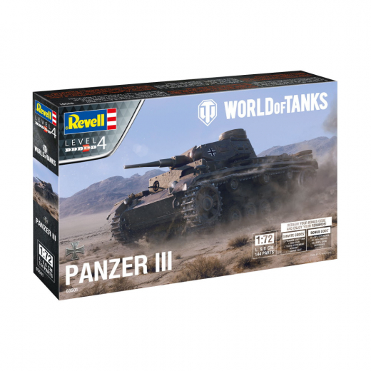 Revell World of Tanks - Panzer III 1:72 - 144 Bitar i gruppen PUSSEL / Modellbyggen / Revell / Stridsfordon hos Spelexperten (R-3501)