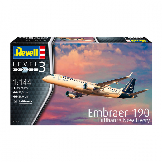 Revell - Embraer 190 Lufthansa 1:144 - 55 Bitar i gruppen PUSSEL / Modellbyggen / Revell / Fordon hos Spelexperten (R-3883)