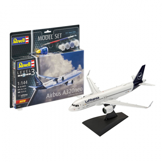 Revell Model Set - Airbus A320neo Lufthansa 1:444 - 38 Bitar i gruppen PUSSEL / Modellbyggen / Revell / Fordon hos Spelexperten (R-3942)