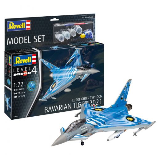 Revell Model Set - Eurofighter Typhoon Bavarian Tiger 2021 1:72 - 85 Bitar i gruppen PUSSEL / Modellbyggen / Revell / Stridsfordon hos Spelexperten (R-63818)