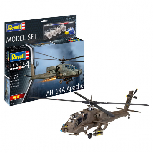 Revell - Model Set AH-64A Apache 1:72 i gruppen PUSSEL / Modellbyggen / Revell / Stridsfordon hos Spelexperten (R-63824)