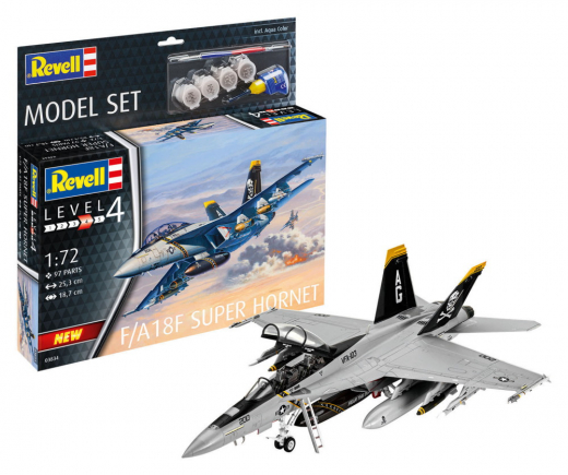 Revell Model Set - F/A-18F Super Hornet 1:72 - 97 Bitar i gruppen PUSSEL / Modellbyggen / Revell / Stridsfordon hos Spelexperten (R-63834)