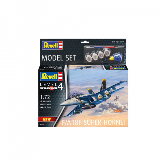 Revell Model Set - F/A-18F Super Hornet 1:72 - 97 Bitar i gruppen PUSSEL / Modellbyggen / Revell / Stridsfordon hos Spelexperten (R-63834)