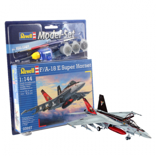 Revell Model Set - F/A-18E Super Hornet 1:144 - 63 Bitar i gruppen PUSSEL / Modellbyggen / Revell / Fordon hos Spelexperten (R-63997)