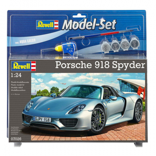 Revell Model Set - Porsche 918 Spyder 1:24 - 129 Bitar i gruppen PUSSEL / Modellbyggen / Revell / Fordon hos Spelexperten (R-7026kit)