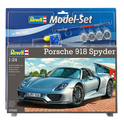 Revell Model Set - Porsche 918 Spyder 1:24 - 129 Bitar i gruppen PUSSEL / Modellbyggen / Revell / Fordon hos Spelexperten (R-7026kit)