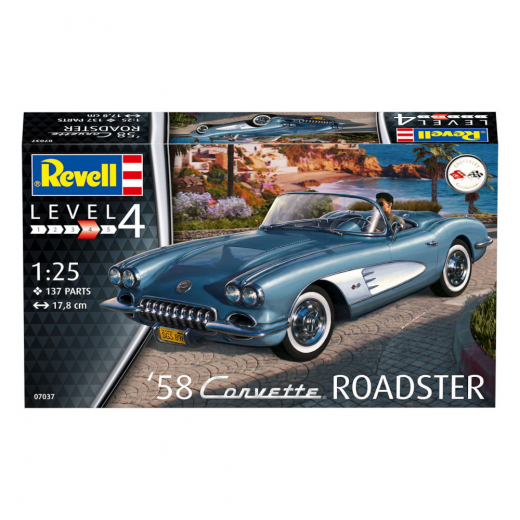 Revell - ´58 Corvette Roadster 1:25 - 137 Bitar i gruppen PUSSEL / Modellbyggen / Revell / Fordon hos Spelexperten (R-7037)