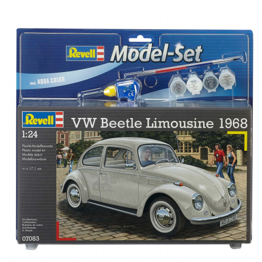 Revell Model Set - VW Beetle Limousine 1968 1:24 - 125 Bitar i gruppen PUSSEL / Modellbyggen / Revell / Fordon hos Spelexperten (R-7083kit)