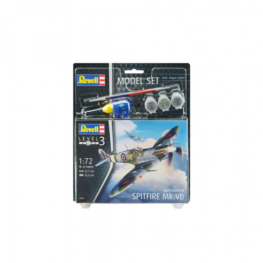 Revell Model Set - Spitfire Mk.Vb 1:72 - 42 Bitar i gruppen PUSSEL / Modellbyggen / Revell / Stridsfordon hos Spelexperten (R-M3897)