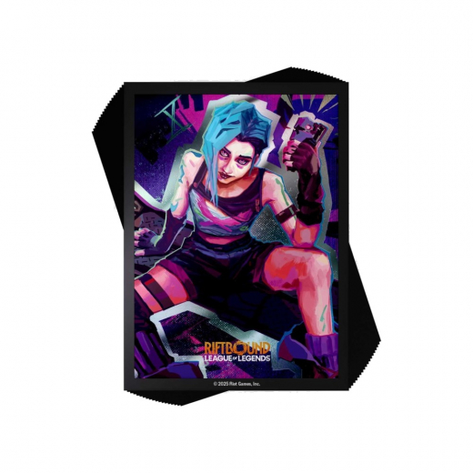 Riftbound: Art Sleeves 64 x 90 mm - Jinx i gruppen SÄLLSKAPSSPEL / Tillbehör / Sleeves hos Spelexperten (RB-01AS01-EN)