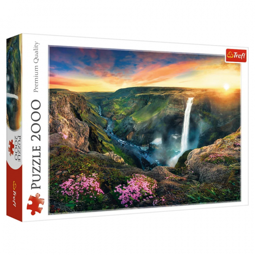 SKADAT Trefl Pussel Háifoss Waterfall, Iceland 2000 Bitar i gruppen Fyndhörna hos Spelexperten (REA-27091)
