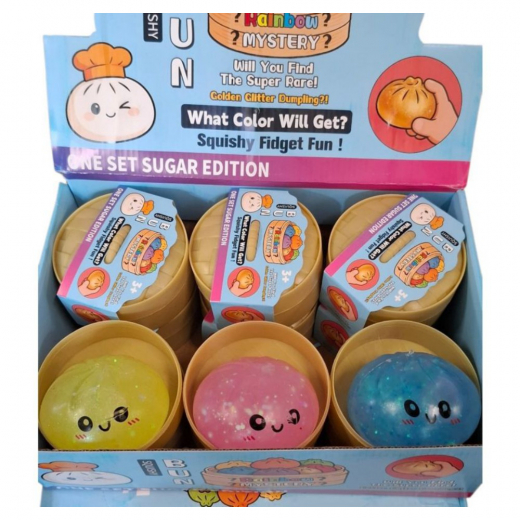 Dumpling Squishy Glitter Sugar Edition 8,5 cm i gruppen LEKSAKER / Fidgets hos Spelexperten (SD007)