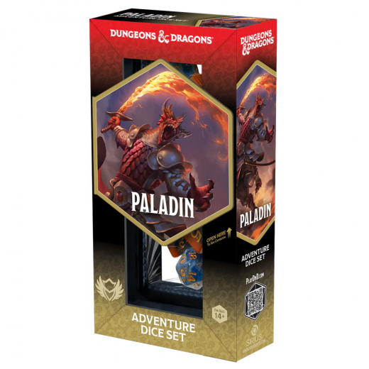 Dungeons & Dragons: Adventure Dice Set - Paladin Orange/Blue i gruppen SÄLLSKAPSSPEL / Tillbehör / Tärningar & tillbehör hos Spelexperten (SDZ200229)