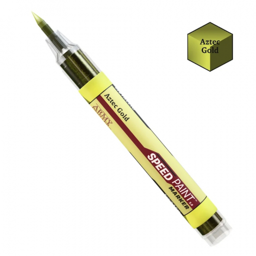 Army Painter: Speedpaint Metallic Marker - Aztec Gold i gruppen SÄLLSKAPSSPEL / Tillbehör / Övriga hos Spelexperten (SM1033)