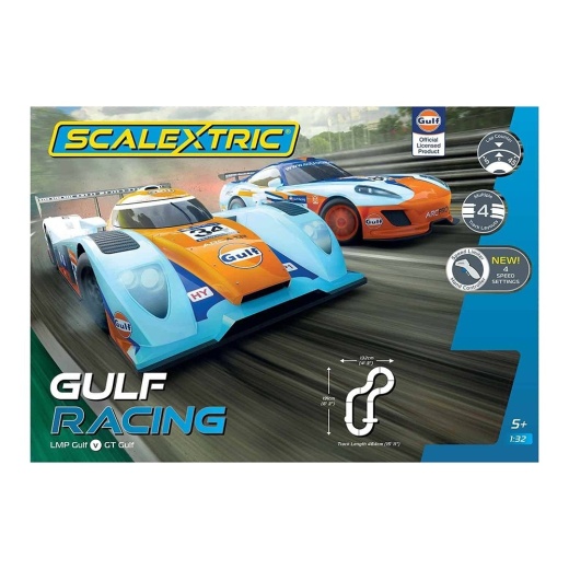 Scalextric - Gulf Racing Set i gruppen LEKSAKER / Scalextric bilbana / Standardset hos Spelexperten (SX-C1384)