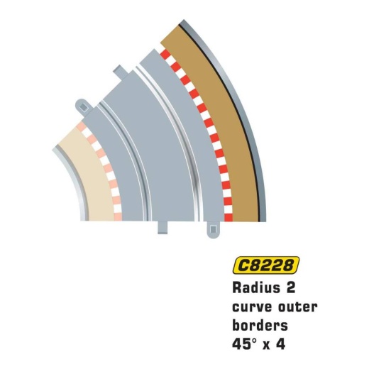 Scalextric 1:32 - Rad 2 outer borders & barrier i gruppen LEKSAKER / Scalextric bilbana / Tillbehör hos Spelexperten (SX-C8228)