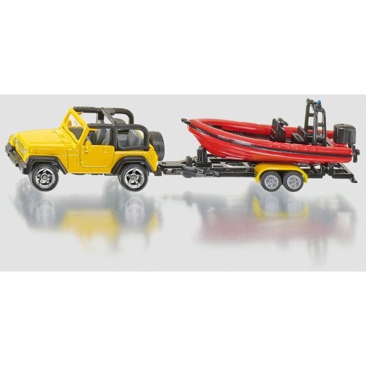 Siku Super - 1658 Jeep med båt i gruppen LEKSAKER / Leksaksfordon / Siku hos Spelexperten (Siku111658)