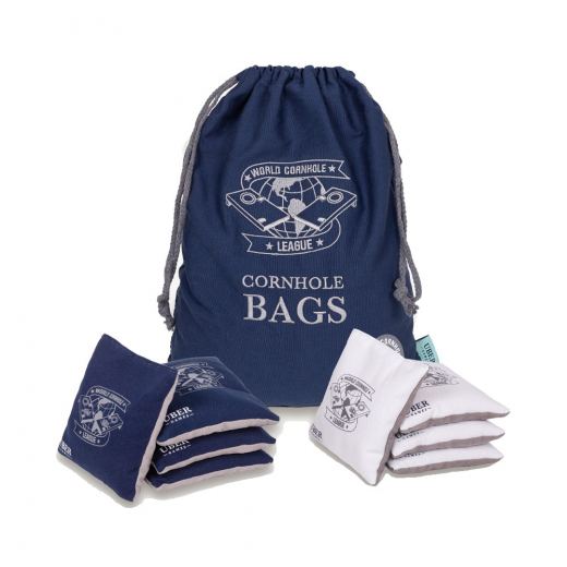 WCL Cornhole Bean Bags Navy & White With Bag i gruppen UTOMHUSSPEL / Övriga hos Spelexperten (UG594)