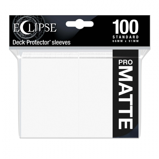 Eclipse: Matte Deck Protector Sleeves 66 x 91 mm - White i gruppen SÄLLSKAPSSPEL / Tillbehör / Sleeves hos Spelexperten (ULT15612)