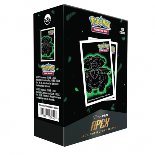 Pokémon TCG: Apex Deck Protector Sleeves - Neon Kanto Venusaur i gruppen SÄLLSKAPSSPEL / Tillbehör / Sleeves hos Spelexperten (ULT16655)