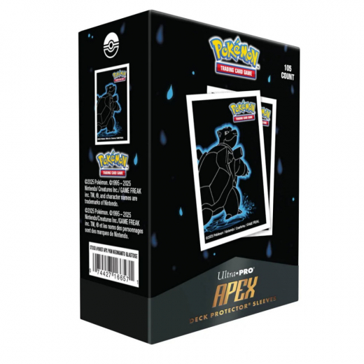 Pokémon TCG: Apex Deck Protector Sleeves - Neon Kanto Blastoise i gruppen SÄLLSKAPSSPEL / Tillbehör / Sleeves hos Spelexperten (ULT16657)