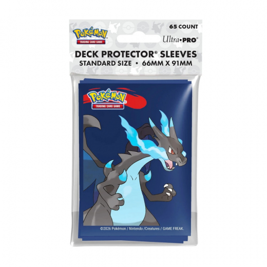 Pokémon TCG: Deck Protector Sleeves - Mega Charizard X i gruppen SÄLLSKAPSSPEL / Tillbehör / Sleeves hos Spelexperten (ULT16730)