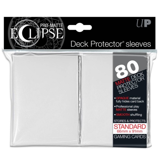 PRO-Matte Eclipse White Standard sleeves (66 x 91 mm) i gruppen  hos Spelexperten (ULT85110)