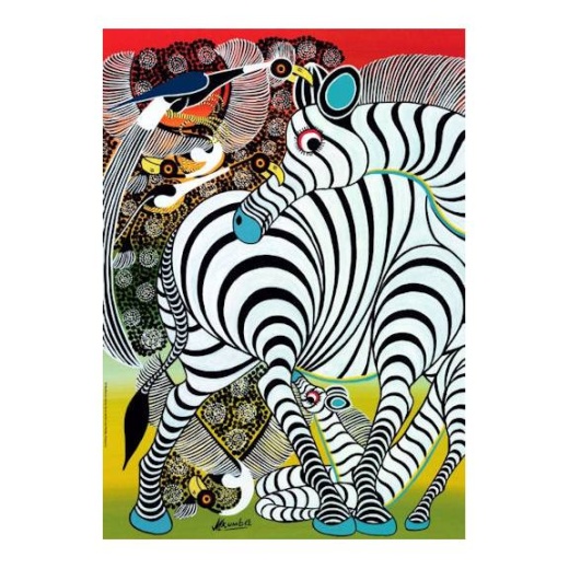 Heye Pussel: Tinga Tinga African art: Zebra 1000 bitar i gruppen  hos Spelexperten (V29425)