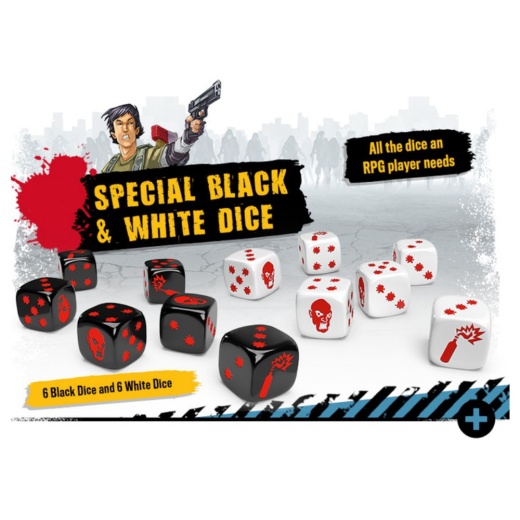 Zombicide 2nd Ed: Special Black & White Dice (Exp.) i gruppen SÄLLSKAPSSPEL / Tillbehör / Tärningar & tillbehör hos Spelexperten (ZCD010)