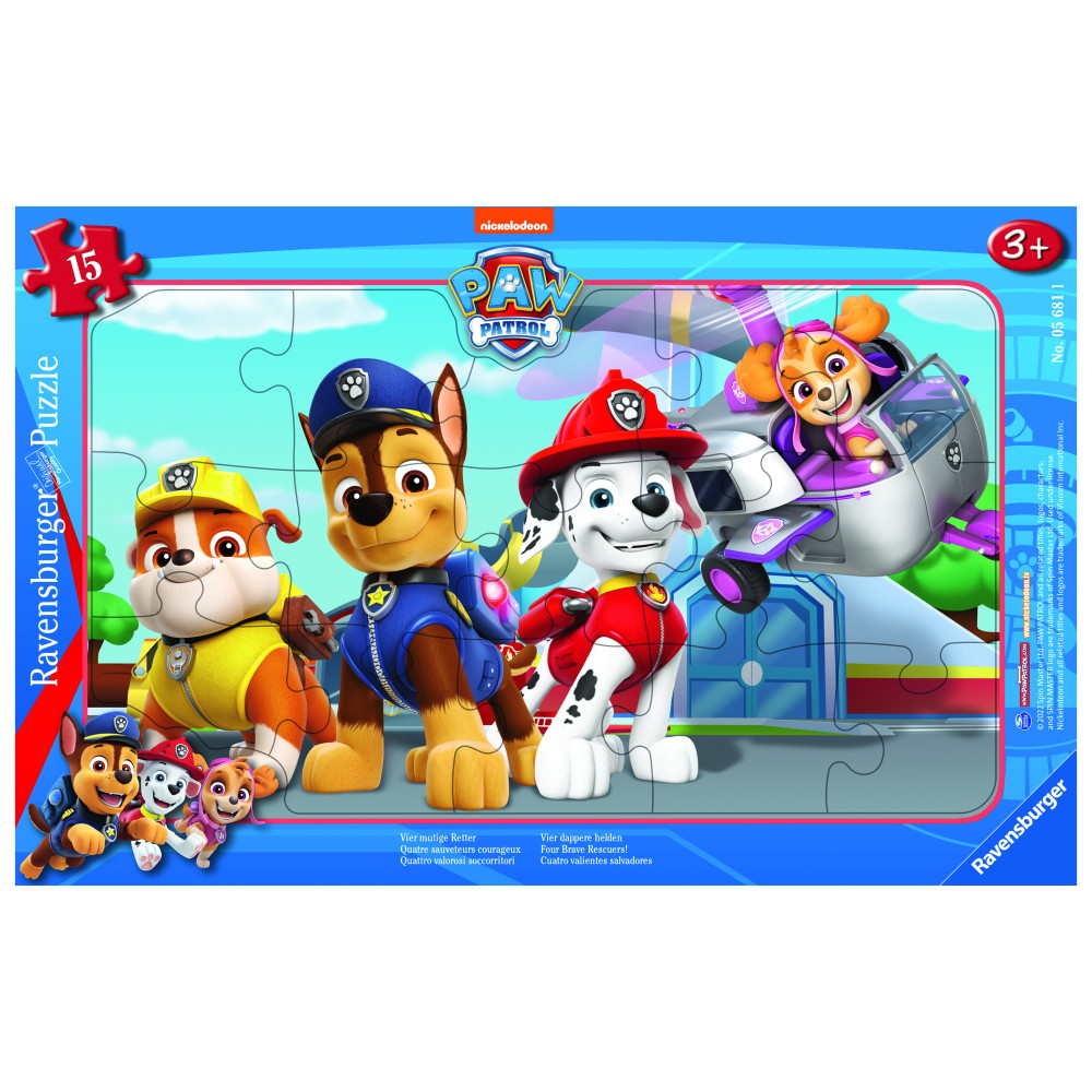 Ravensburger Rampussel: Paw Patrol Fyra modiga räddare - 15 Bitar