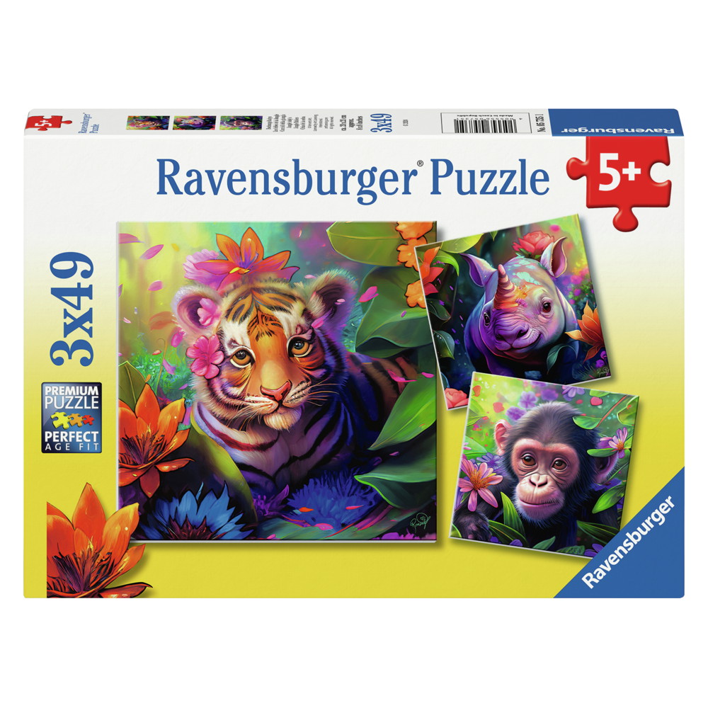 Ravensburger Pussel: Jungle Babies - 3x49 Bitar