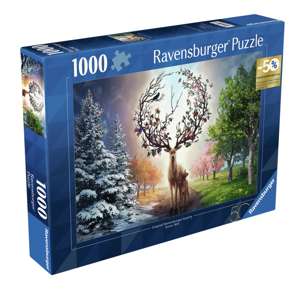 Ravensburger Pussel: Deer at Day and Night 1000 Bitar