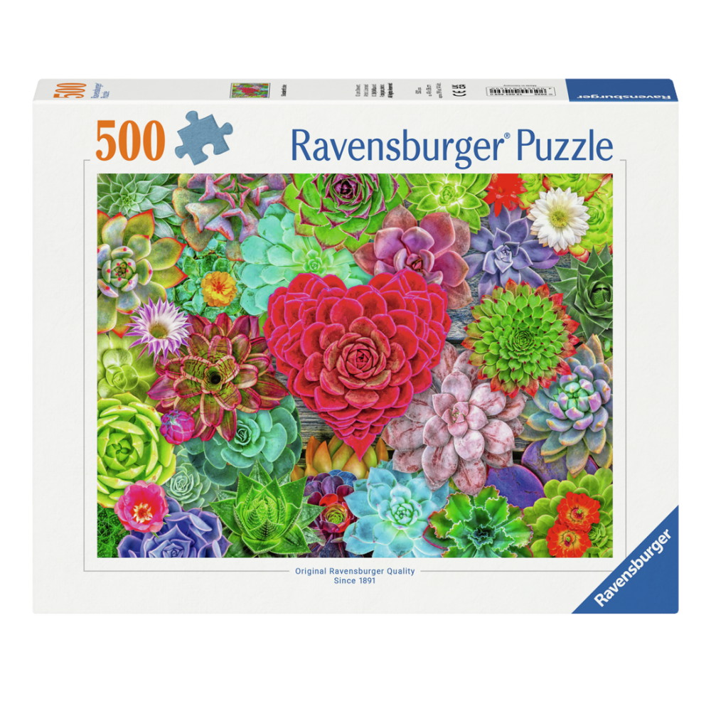 Ravensburger Pussel: Succulent Love 500 Bitar
