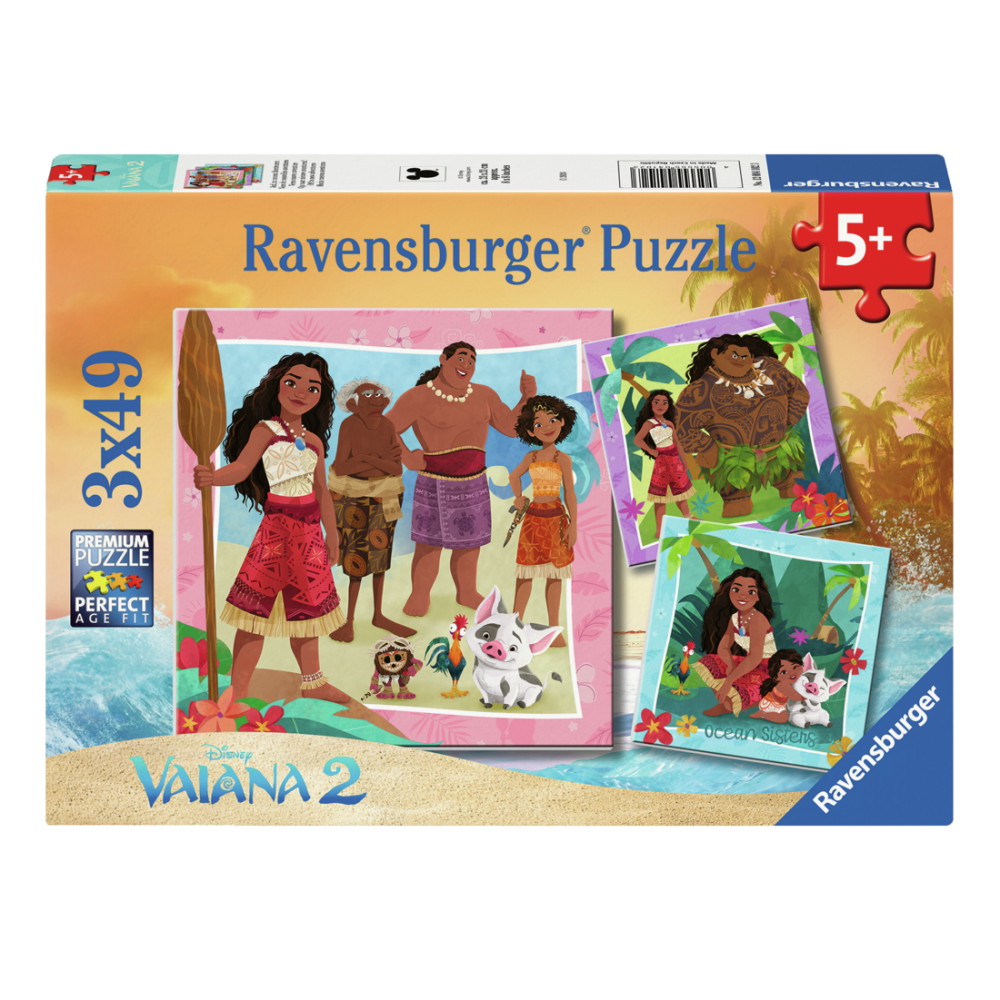Ravensburger Pussel: Disney Vaiana 2 3x49 Bitar
