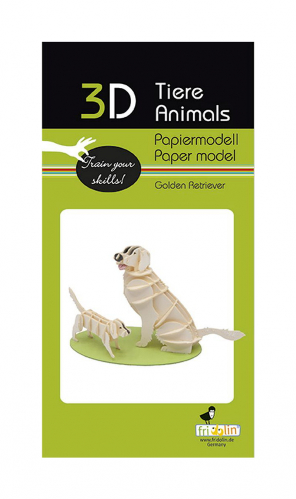 3D papperspussel, Golden Retriever-hundar