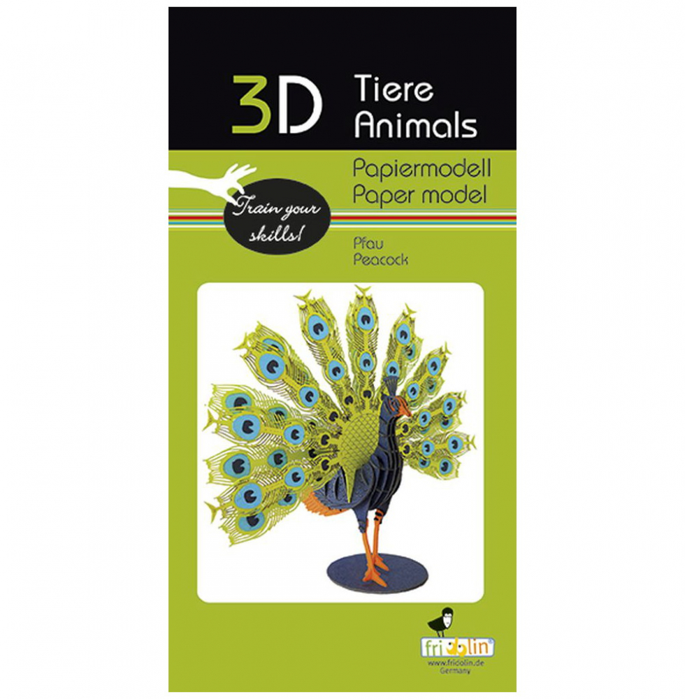 3D papperspussel, Påfågel