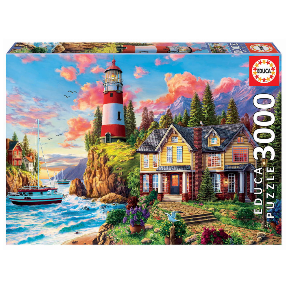 Educa Pussel: Lighthouse near the ocean 3000 Bitar