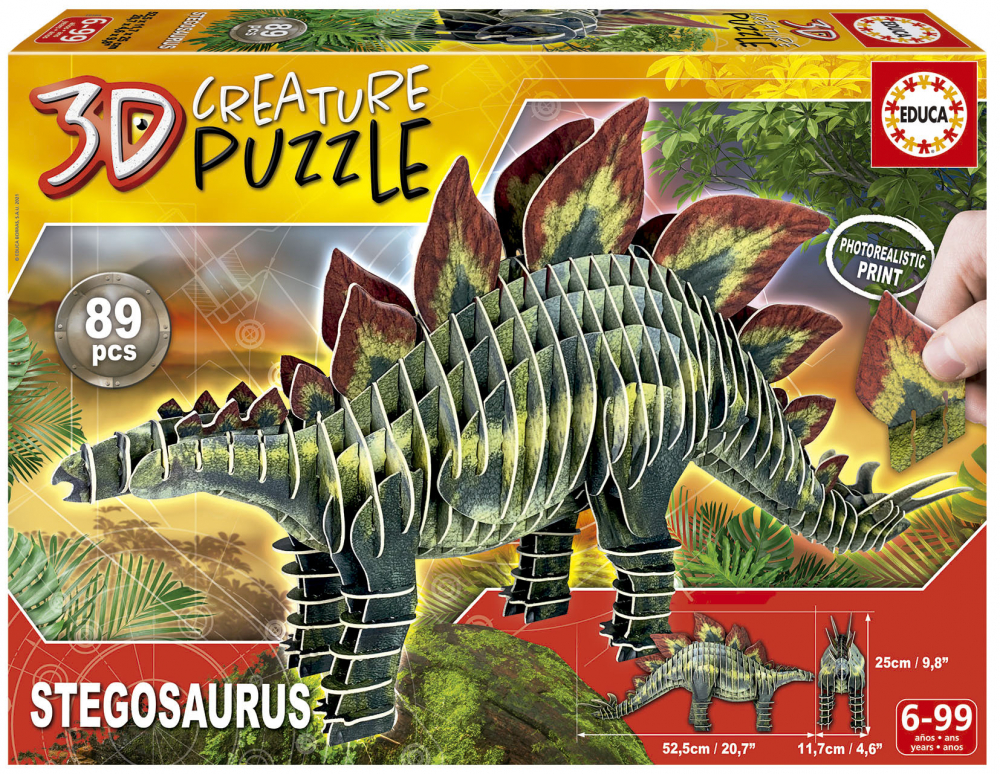Educa 3D Pussel: Stegosaurus 89 Bitar