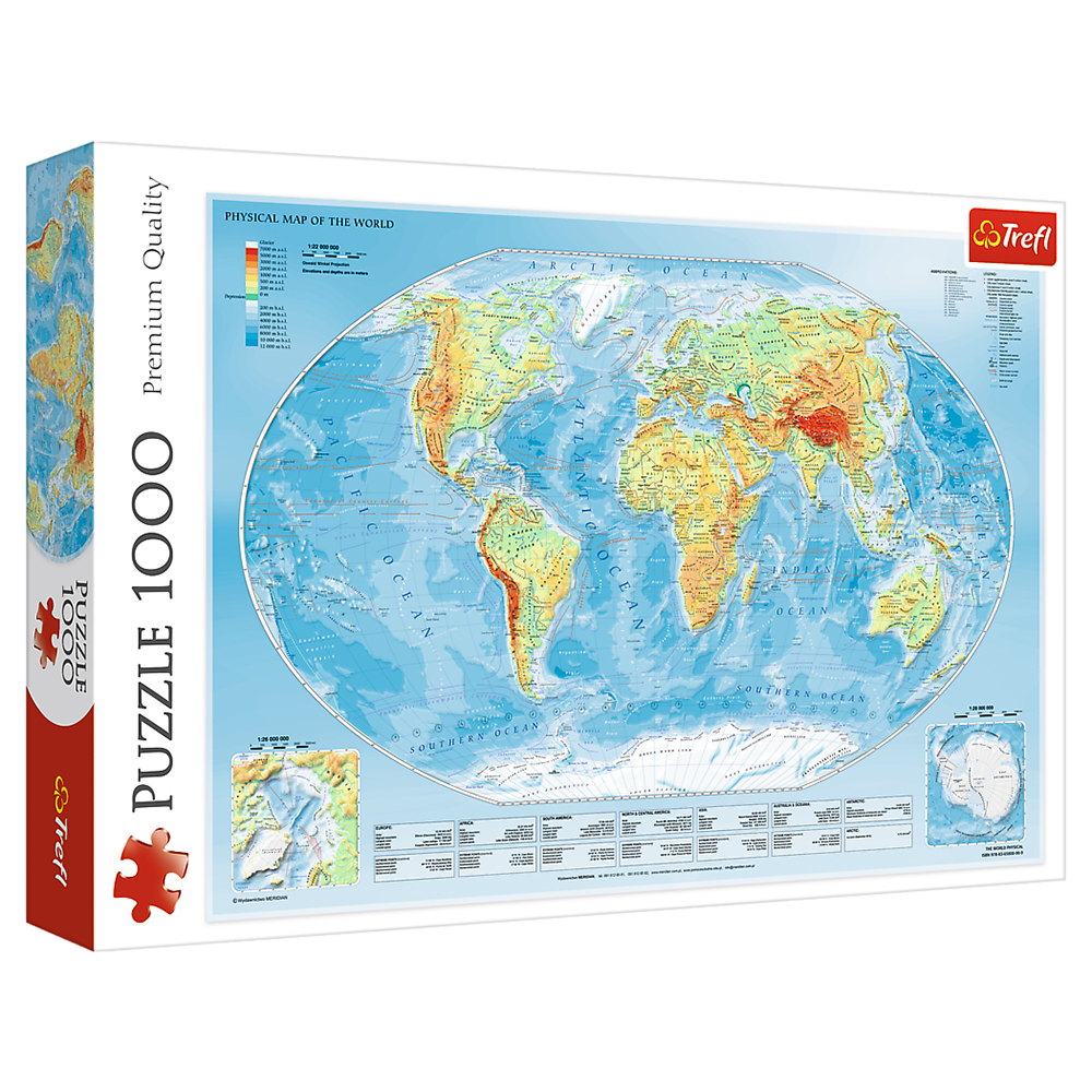 Trefl Pussel Physical Map Of The World 1000 Bitar Trefl Pussel Physical Map Of The World 1000 Bitar