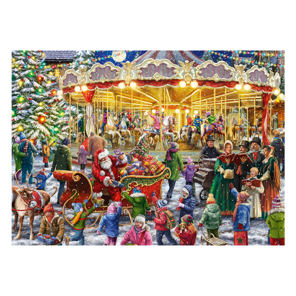 Jumbo 11308 The Christmas Carousel 2x 1000 Teile Puzzle 